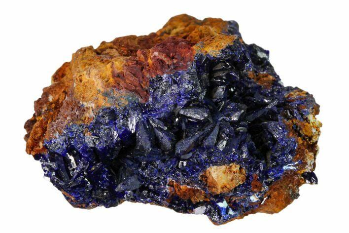 Sparkling Azurite Crystal Cluster - Laos #162588